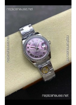 Rolex Super Clone Datejust 31MM Pink Roman Dial Oyster Super Clone Watch