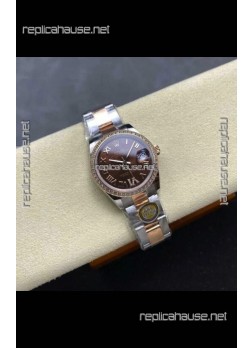 Rolex Super Clone Datejust 31MM Brown Dial Rose Gold Oyster Super Clone Watch 