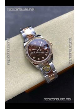 Rolex Super Clone Datejust 31MM Brown Dial Rose Gold Oyster Super Clone Watch 