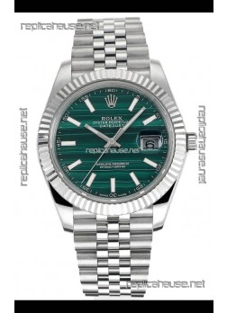 Rolex Datejust Cal.3235 Movement Green Striped Dial 41MM Super Clone Watch 