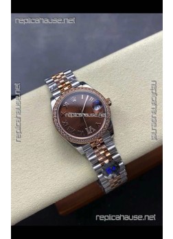 Rolex Super Clone Datejust 31MM Brown Dial Rose Gold Super Clone Watch 