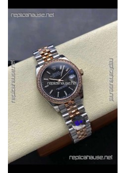 Rolex Super Clone Datejust 31MM Grey Dial Rose Gold Super Clone Watch 