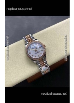Rolex Super Clone Datejust 31MM Pearl Dial Rose Gold Super Clone Watch 