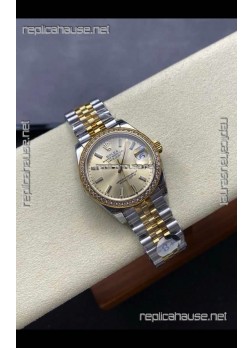 Rolex Super Clone Datejust 31MM Gold Dial Yellow Gold Super Clone Watch 