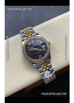 Rolex Super Clone Datejust 31MM Black Dial Yellow Gold Super Clone Watch 