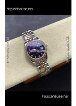 Rolex Super Clone Datejust 31MM Blue Dial Rose Gold Super Clone Watch 
