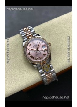 Rolex Super Clone Datejust 31MM Pink Dial Rose Gold Super Clone Watch 