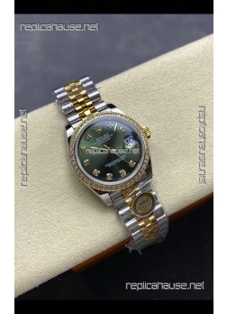 Rolex Super Clone Datejust 31MM Green Dial Yellow Gold Super Clone Watch 
