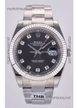 Datejust Super Clone 126334 Grey Diamonds Dial 41MM FREE SPRUNG MVMNT 3235 Watch 