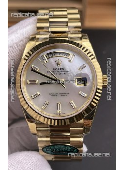Rolex Day Date 228238 Yellow Gold in Pearl Dial Super Clone Watch 