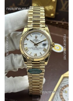 Rolex Day Date 228238 Yellow Gold White Roman Dial Super Clone Watch 