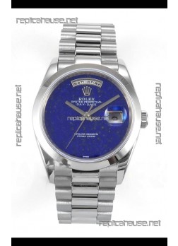 Rolex Day Date Stainless Steel Blue Lapis Dial 36MM Swiss Replica Watch 