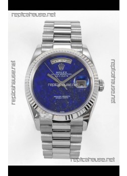 Rolex Day Date Stainless Steel Blue Lapis Dial 36MM Swiss Replica Watch 