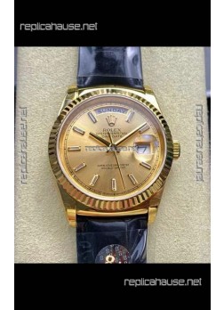 Rolex Day Date 128238 Yellow Gold in Gold Crystal Dial Super Clone Watch 