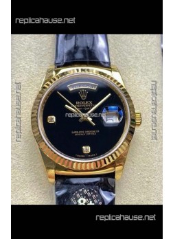 Rolex Day Date 128238 Yellow Gold Black Dial Super Clone Watch 