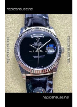 Rolex Day Date 128236 Stainless Steel Black Dial Super Clone Watch 