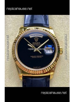 Rolex Day Date 128238 Yellow Gold Black Dial Super Clone Watch 
