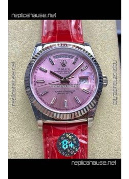 Rolex Day Date 128236 Stainless Steel Pink Dial Super Clone Watch 