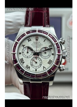 Rolex Daytona 116589SALV FREE SPRUNG MVMT White Gold Red Rubies Meteorite Super Clone Watch 