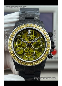 Rolex Daytona Yellow "Artisans De Genève - Poetry of Lights" Carbon Casing Super Clone Watch 