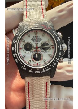 Rolex Daytona DiW Black Carbon Fiber Speedster White Dial Super Clone Watch 