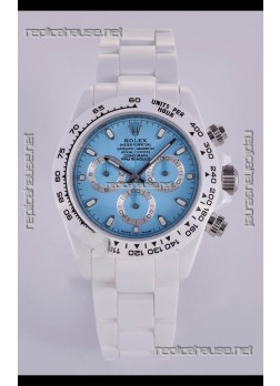 Rolex Daytona AET White Ceramic Blue Dial 4130 Movment Super Clone Watch 