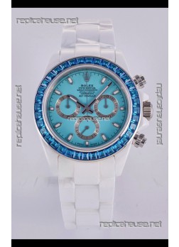 Rolex Daytona AET White Ceramic Blue Dial 4130 Movment Super Clone Watch 