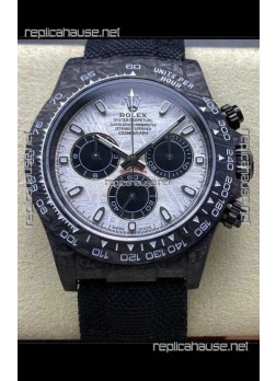 Rolex Daytona Black Carbon Fiber Meteorite Dial Nylon Strap Super Clone Watch 