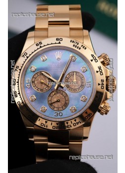 Rolex Daytona 116508 Yellow Gold Mother of Pearl FREE SPRUNG Super Clone Watch 