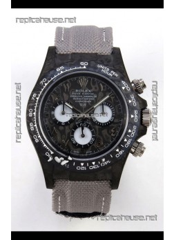 Rolex Daytona DiW Black Carbon Arabic Numerals Super Clone Watch 