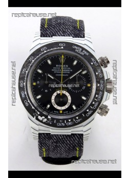 Rolex Daytona DiW White Carbon Black Dial Super Clone Watch 