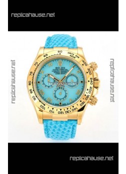 Rolex Daytona 116568 Yellow Gold 4801 Movement Blue Dial Super Clone Watch 