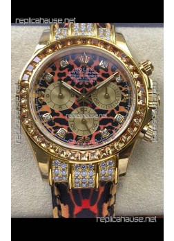 Rolex Daytona 116598 Leopard Yellow Gold Super Clone Watch 