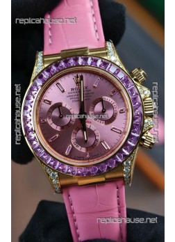 Rolex Daytona 126538TRO Yellow Gold Pink Dial Super Clone Watch 