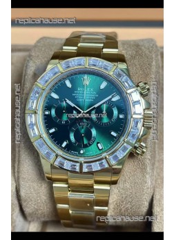 Rolex Daytona 116568 Yellow Gold Green Dial Super Clone Watch 