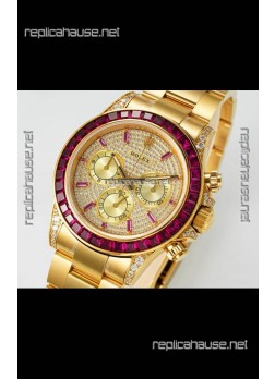 Rolex Daytona 116519 Yellow Gold Diamonds Dial Super Clone Watch 
