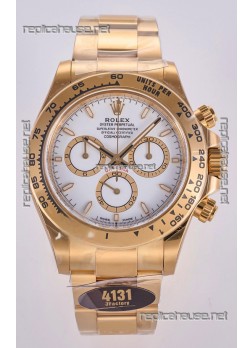 Rolex Daytona 126508 Yellow Gold White Dial FREE SPRUNG MVMT Super Clone Watch 