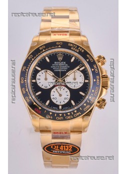 Rolex Daytona 126528 Le Mans Yellow Gold FREE SPRUNG MVMT Super Clone Watch 