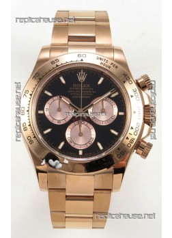 Rolex Daytona 126505 Rose Gold Black Dial FREE SPRUNG MVMT Super Clone Watch 
