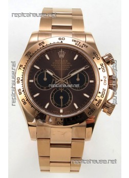 Rolex Daytona 126505 Rose Gold Brown Dial FREE SPRUNG MVMT Super Clone Watch 