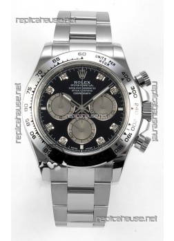 Rolex Daytona 126509 Black Dial Diamonds Markers FREE SPRUNG MVMT Super Clone Watch 