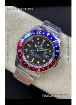 Rolex GMT Master 16750 Pepsi Patina Vintage Matte Dial Swiss Replica Watch 