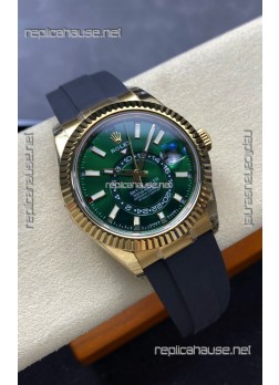Rolex Sky-Dweller REF# 336238 Green Dial Rubber Strap Super Clone Watch 