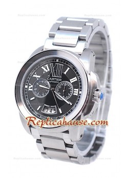 Calibre De Cartier Japanese automatic Watch in Black Dial