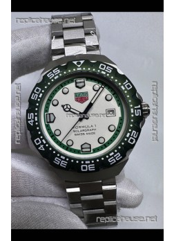 Tag Heuer Formula 1 White Dial Green Bezel Japanese Replica Watch 