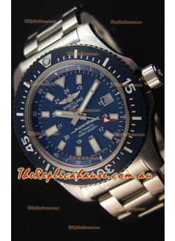 Breitling SuperOcean 44 Special Steel - Mariner Blue Swiss Replica Watch with Steel Strap