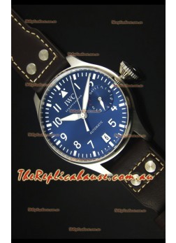 IWC Big Pilot IW500901 - Functional Power Reserve Brown Strap Blue Dial  1:1 Mirror Watch
