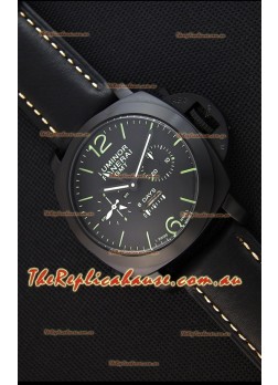 Panerai Luminor GMT 8 Days Power Reserve Japanese Replica PVD Case Watch