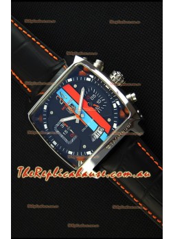 Tag Heuer Monaco 24 Quartz Replica Watch in Red/Blue Stripes Dial