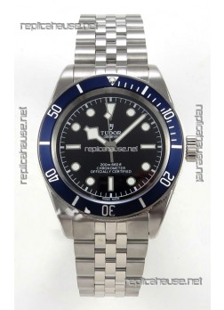 Tudor Black Bay 41 Black Dial Blue Bezel Jubilee Super Clone Watch 